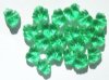 20 11x13mm Transparent Green Glass Fan Leaf Beads